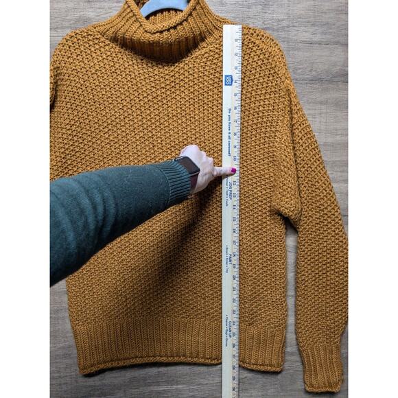 A.N.A. Womans Size M Sweater Loose Knit Oversized Brown High Neck - Picture 5 of 6